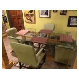 Custom Made Glass Top Table and Chairs