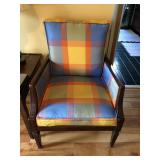 Blue Plaid Arm Chair