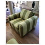 Green Striped Arm Chair
