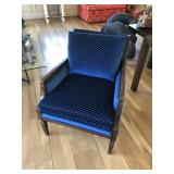 Royal Blue Pinstriped Arm Chair