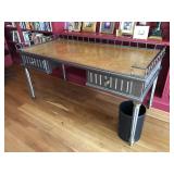 Leather Top Desk with Metal Cabinet (England)