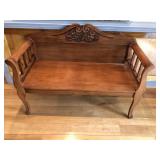 Carved Back Bench