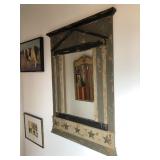 Painted Mirror with Americana Motif