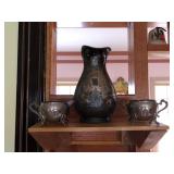 Etched Pitcher and Spooners