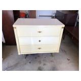 Mid-Century White 3 Drawer Dresser