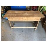 Rolling utility cart made from old barn wood