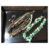 Two Necklaces and earrings