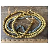 4 strands of powedered glass beads
