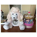 Stuffed Poodle Bank and Toy Carousel