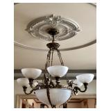 Black/Gold Metal/Glass Chandelier