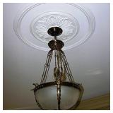 Glass Bowl w/gold accents Chandeliers (2)