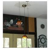Amber Pyramid Pendant Lights (3)
