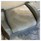Woven Plastic Chair and Ottoman