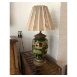 Lamp with hand painted farm scene
