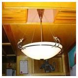 Chandelier/Glass Bowl w/metal trim Chandelier