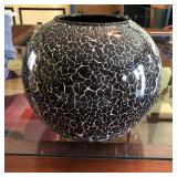 Round Black and White Vase