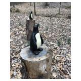 Three Wood Penguines