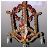 Red/Gold Ceramic Chandelier