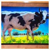4 Barn-Like Wood Doors w/7 pieces of Cow Art