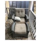 Woven Plastic Chair and Ottoman