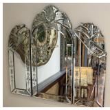 Triptych Murano Glass Mirror