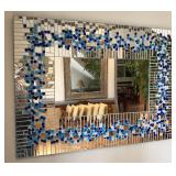 Blue Pebble Mirror from England