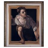 Boy Climbing out of a Painting after P. Murrillo