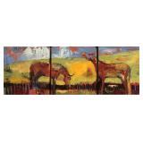 3 Panel Horses