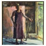 Woman with Walking Stick