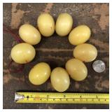 9 Large "Egg Yolk" Baltic Amber Prayer Beads
