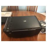 HP Printer with Cords and Black Ink