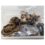 Bin full of Vintage Beads - Wood