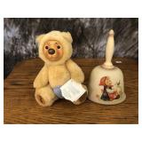 Stuffed Animals and Porcelain Bell