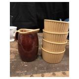 Pitcher and Dressing Cups