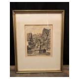 Framed Etching