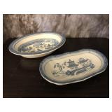 Two Blue Willow Platters