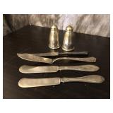 Salt and Pepper Shaker and Butter Knives