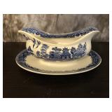 Antique Blue Willow Gravy Boat