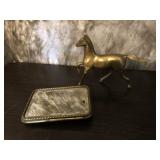 Brass Mirror and Horse