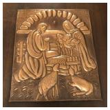 Embossed Copper Christmas Scene