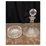 Crystal Ships Decanter and Bowl