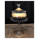 Hand Painted Covered  Candy Dish