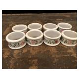 8 Porcelain Napkin Rings