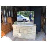 Mahogany Mid Century Modern Dresser & Mirror