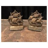 Cast Iron Ship Bookends