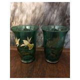 Hand Painted Teal Glasses