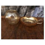 Marigold Glass Porringer and Vase