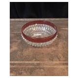 Bowl with Cranberry Glass Rim #777