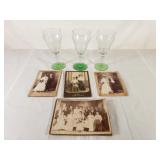 (4) Photos & Depression Glass