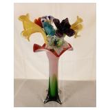 Glass Vase & Flowers